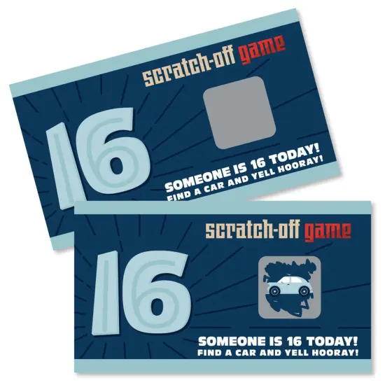 Big Dot of Happiness Boy 16th Birthday - Sweet Sixteen Birthday Party Game Scratch Off Cards - 22 Count {1}