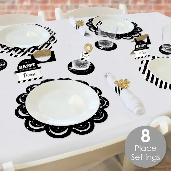 Big Dot of Happiness Happy Retirement - Retirement Party Paper Charger and Table Decorations - Chargerific Kit - Place Setting for 8 {3}