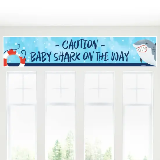 Big Dot of Happiness Shark Zone - Jawsome Shark Baby Shower Decorations Party Banner {6}