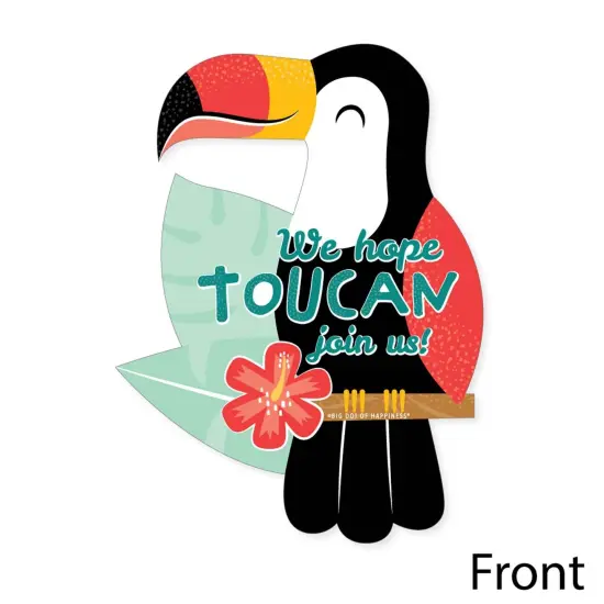 Big Dot of Happiness Calling All Toucans - Shaped Fill-In Invitations - Tropical Bird Baby Shower or Birthday Party Invitation Cards with Envelopes - Set of 12 {4}