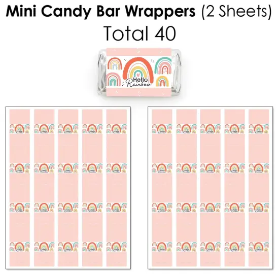 Big Dot of Happiness Hello Rainbow - Boho Baby Shower and Birthday Party Candy Favor Sticker Kit - 304 Pieces {4}