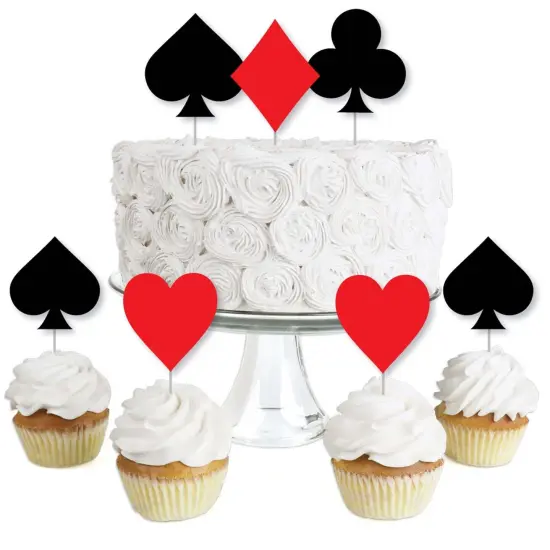 Big Dot of Happiness Las Vegas - Dessert Cupcake Toppers - Casino Party Clear Treat Picks - Set of 24 {1}