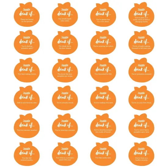 Big Dot of Happiness Drink If Game - Fall Pumpkin - Halloween or Thanksgiving Party Game - 24 Count {3}