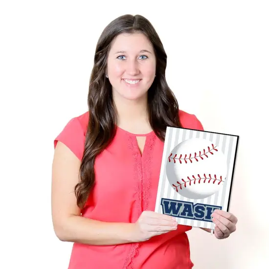 Big Dot of Happiness Go, Fight, Win - Sports - Kids Bathroom Rules Wall Art - 7.5 x 10 inches - Set of 3 Signs - Wash, Brush, Flush {7}