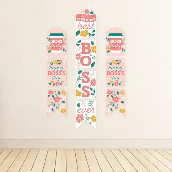 Big Dot of Happiness Female Best Boss Ever - Hanging Vertical Paper Door Banners - Women Boss's Day Wall Decoration Kit - Indoor Door Decor {4}