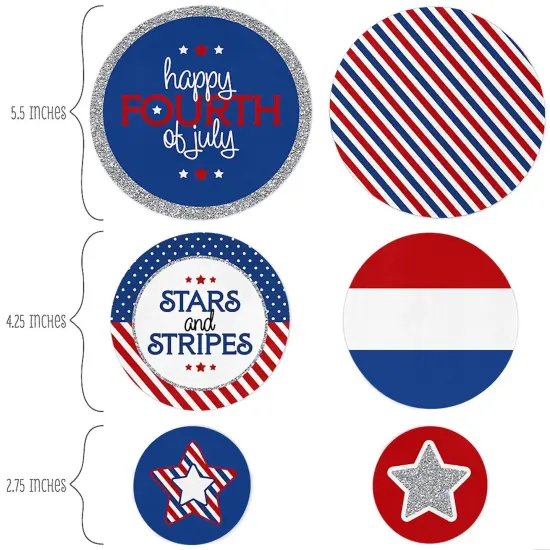 Big Dot of Happiness 4th of July - Independence Day Party Giant Circle Confetti - Party Decorations - Large Confetti 27 Count {3}