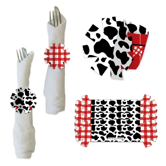 Big Dot of Happiness Farm Animals - Barnyard Baby Shower or Birthday Party Paper Napkin Holder - Napkin Rings - Set of 24 {1}