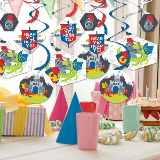 Big Dot of Happiness Calling All Knights and Dragons - Medieval Party or Birthday Party Hanging Decor - Party Decoration Swirls - Set of 40 {3}