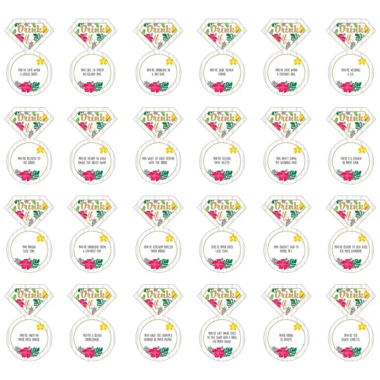 Big Dot of Happiness Drink If Game - Last Luau - Tropical Bachelorette Party and Bridal Shower Game - 24 Count {3}