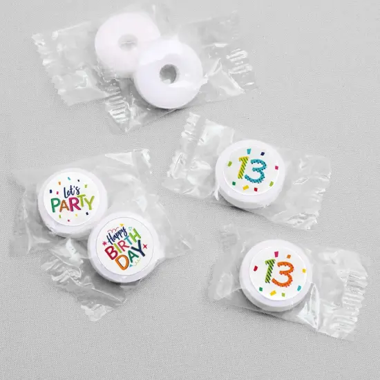 Big Dot of Happiness 13th Birthday Cheerful Happy Birthday - Thirteenth Round Candy Sticker Favors - Labels Fits Chocolate Candy (1 sheet of 108) {4}