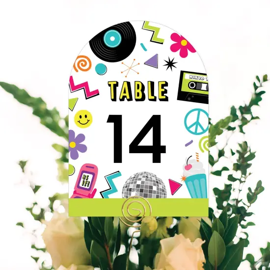 Big Dot of Happiness Through the Decades - 50s, 60s, 70s, 80s, and 90s Party Double-Sided 5 x 7 inches Cards - Table Numbers - 1-20 {6}