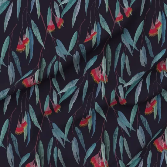 Various Fabrics by the Yard or Fat Quarter Eucalyptus Leaves Flowers Flower Japanese Botanical Tropical Plants Watercolor Print Modern Home Decor Custom Printed Fabric by Spoonflower {6}