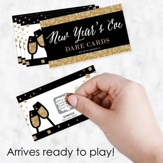 Big Dot of Happiness New Year's Eve - Gold - New Years Eve Party Game Scratch Off Dare Cards - 22 Count {3}