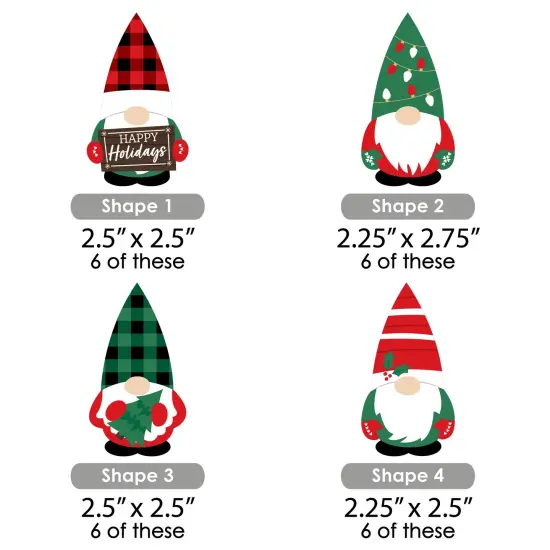 Big Dot of Happiness Red and Green Holiday Gnomes - DIY Shaped Christmas Party Cut-Outs - 24 Count {3}