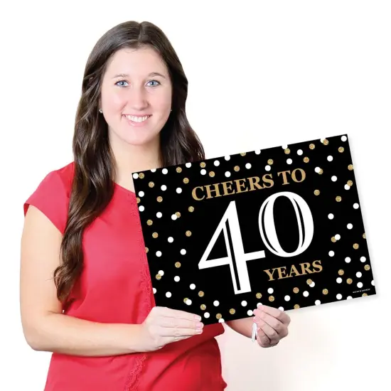 Big Dot of Happiness Adult 40th Birthday - Gold - Party Table Decorations - Birthday Party Placemats - Set of 16 {7}