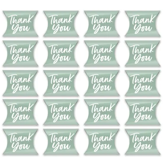Big Dot of Happiness Sage Green Elegantly Simple - Favor Gift Boxes - Guest Party Favors Petite Pillow Boxes - Set of 20 {6}