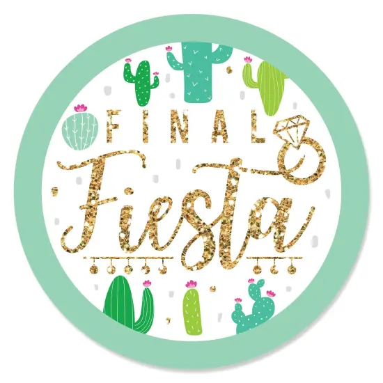 Big Dot of Happiness Final Fiesta - Last Fiesta Bachelorette Party Circle Sticker Labels - 24 Count {1}