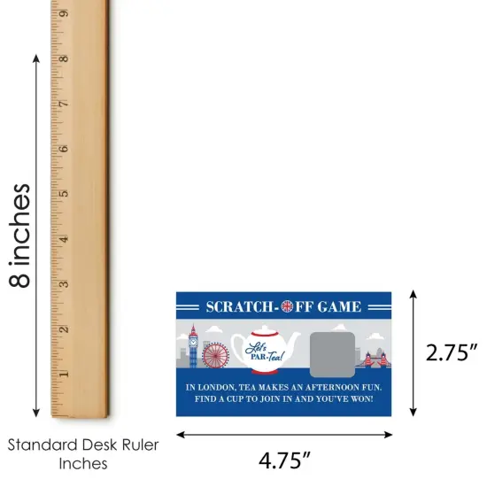 Big Dot of Happiness Cheerio, London - British UK Party Game Scratch Off Cards - 22 Count {7}