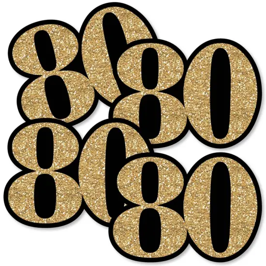 Big Dot of Happiness Adult 80th Birthday - Gold - Decorations DIY Party Essentials - Set of 20 {3}