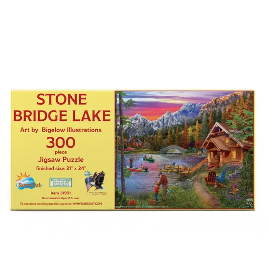 Sunsout Stone Bridge Lake 300 pc Jigsaw Puzzle 31991 {4}