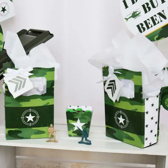 Big Dot of Happiness Camo Hero - Party Mini Favor Boxes - Army Military Camouflage Party Treat Candy Boxes - Set of 12 {7}