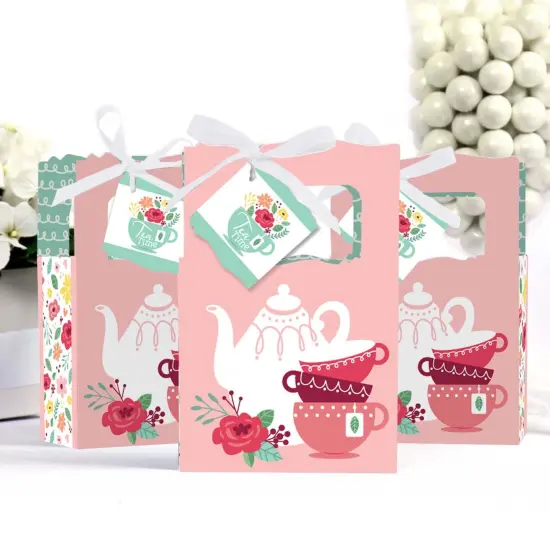 Big Dot of Happiness Floral Let's Par-Tea - Garden Tea Party Favor Boxes - Set of 12 {4}
