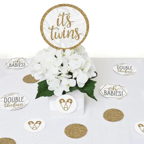 Big Dot of Happiness It's Twins - Gold Twins Baby Shower Giant Circle Confetti - Party Decorations - Large Confetti 27 Count {7}