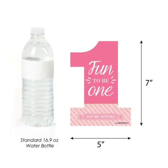 Big Dot of Happiness 1st Birthday Girl - Fun to be One - Shaped Fill-in Invitations - First Birthday Party Invitation Cards with Envelopes - Set of 12 {6}