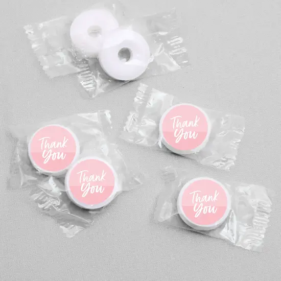 Big Dot of Happiness Pink Elegantly Simple - Guest Party Favors Round Candy Sticker Favors - Labels Fits Chocolate Candy (1 sheet of 108) {4}