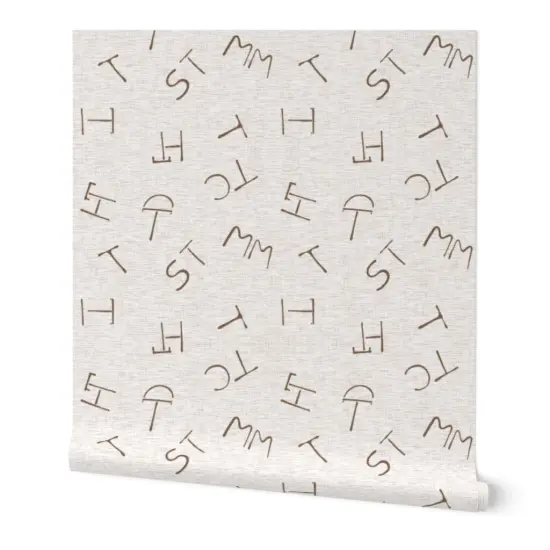 Peel & Stick Wallpaper 2FT Wide Soft Brown Cattle Cow Ranch Farm Brand Beige Animal Custom Removable Wallpaper by Spoonflower {7}