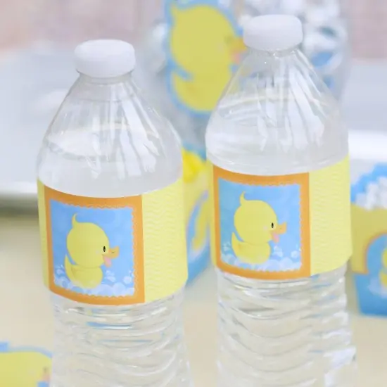 Big Dot of Happiness Ducky Duck - Baby Shower or Birthday Party Water Bottle Sticker Labels - Set of 20 {7}