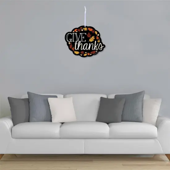 Big Dot of Happiness Give Thanks - Hanging Porch Thanksgiving Party Outdoor Decorations - Front Door Decor - 1 Piece Sign {4}