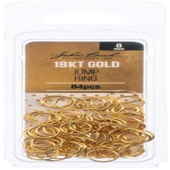 John Bead Jump Ring 8x.7mm 21ga 84/Pkg-18kt Gold Plated {1}
