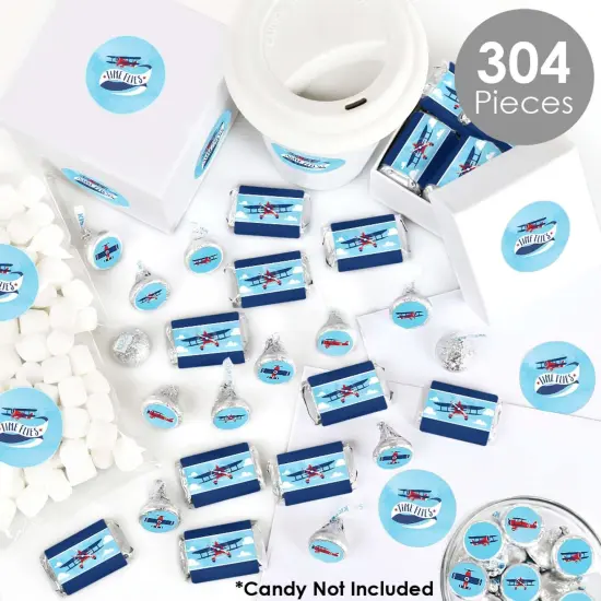 Big Dot of Happiness Taking Flight - Airplane - Vintage Plane Party Candy Favor Sticker Kit - 304 Pieces {3}