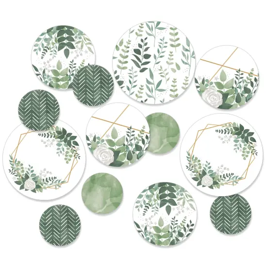 Big Dot of Happiness Boho Botanical - Greenery Party Giant Circle Confetti - Party Decorations - Large Confetti 27 Count {1}