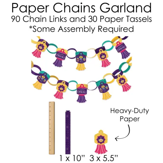 Big Dot of Happiness Happy Diwali - Banner and Photo Booth Decorations - Festival of Lights Party Supplies Kit - Doterrific Bundle {7}