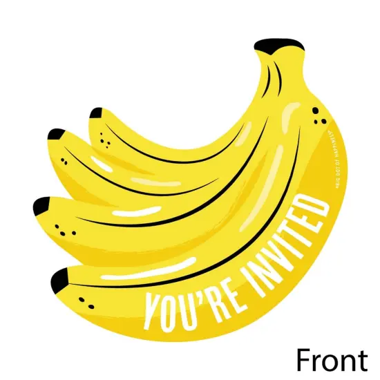 Big Dot of Happiness Let's Go Bananas - Shaped Fill-in Invitations - Tropical Party Invitation Cards with Envelopes - Set of 12 {3}
