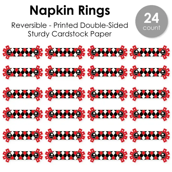 Big Dot of Happiness Las Vegas - Casino Party Paper Napkin Holder - Napkin Rings - Set of 24 {7}