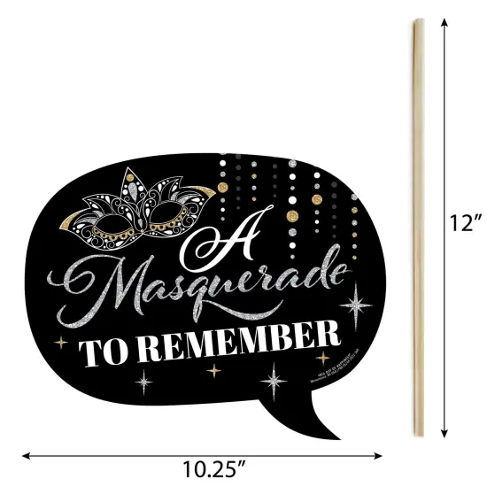 Big Dot of Happiness Funny Masquerade - Carnival Mask Party Photo Booth Props Kit - 10 Piece {6}