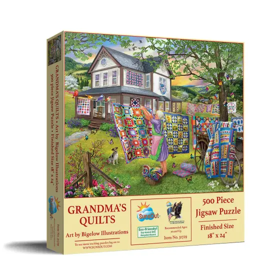 Sunsout Grandma's Quilts 500 pc Jigsaw Puzzle 31729 {3}