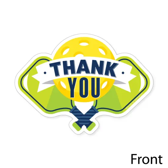Big Dot of Happiness Let&rsquo;s Rally - Pickleball - Shaped Thank You Cards - Birthday or Retirement Party Thank You Note Cards with Envelopes - Set of 12 {4}