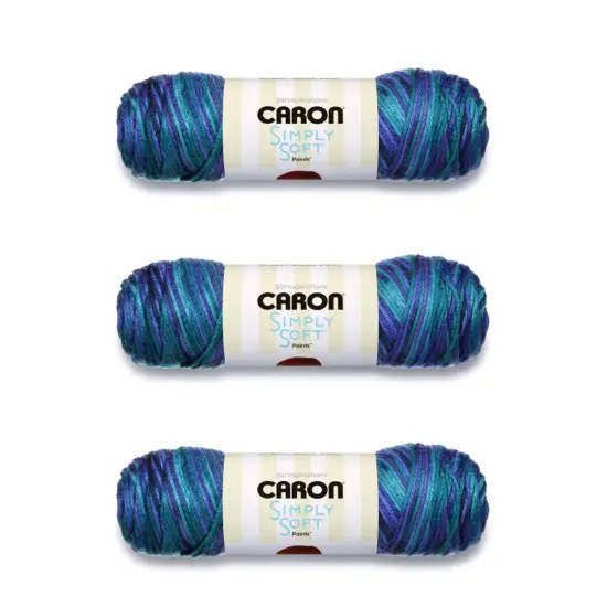 Caron Simply Soft Oceana Paints Yarn - 3 Pack of 141g/5oz - Acrylic - 4 Medium (Worsted) - 235 Yards - Knitting/Crochet {1}