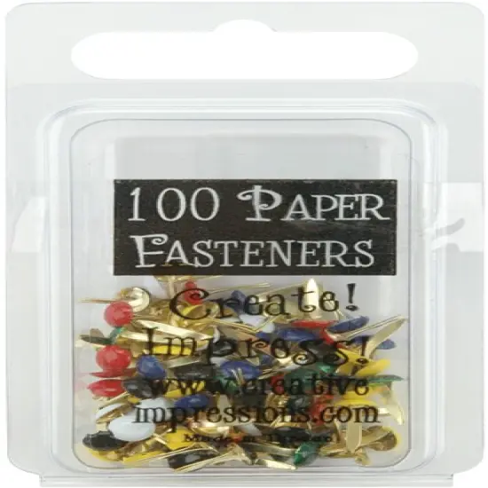 Creative Impressions Mini Metal Paper Fasteners 3mm 100/Pkg-Round - Primary {1}