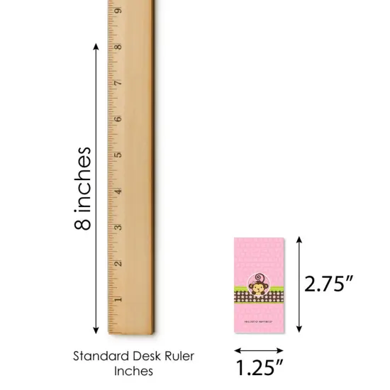 Big Dot of Happiness Pink Monkey Girl - Mini Candy Bar Wrapper Stickers - Baby Shower or Birthday Party Small Favors - 40 Count {6}