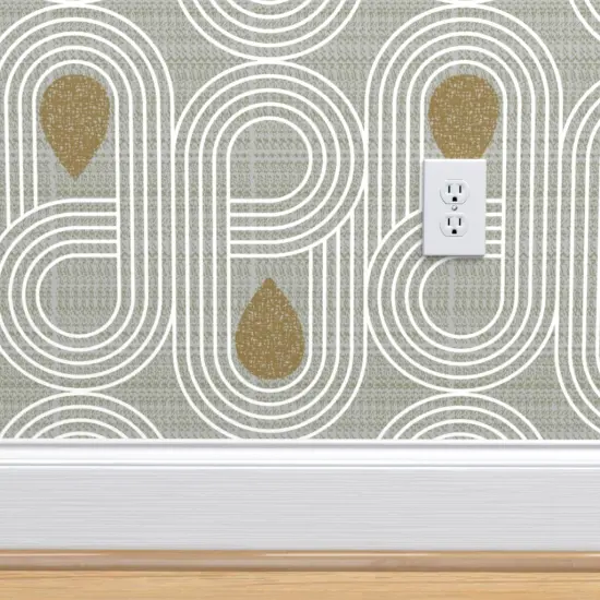 Pre-Pasted Wallpaper 2FT Wide Mid Century Modern Retro Inspired Atomic Era 1950S 1960S Look Custom Pre-pasted Wallpaper by Spoonflower {4}