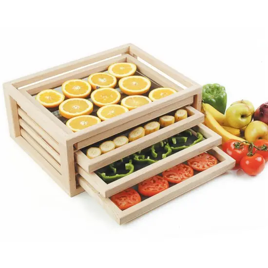 Oven and Sun Handmade Wood Food Drying Dehydrating Rack 4 Trays {1}