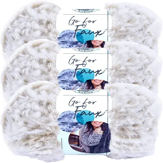 (Pack of 3) Lion Brand Go For Faux Yarn-Blonde Elk {1}