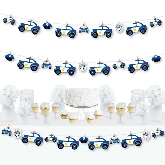Big Dot of Happiness Calling All Units - Police - Cop Birthday Party or Baby Shower DIY Decorations - Clothespin Garland Banner - 44 Pieces {1}
