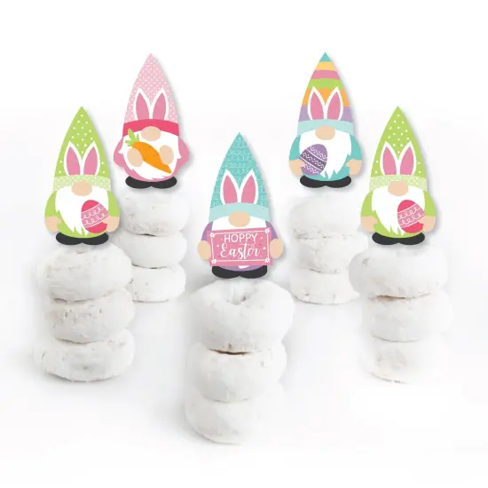 Big Dot of Happiness Easter Gnomes - Dessert Cupcake Toppers - Spring Bunny Party Clear Treat Picks - Set of 24 {3}