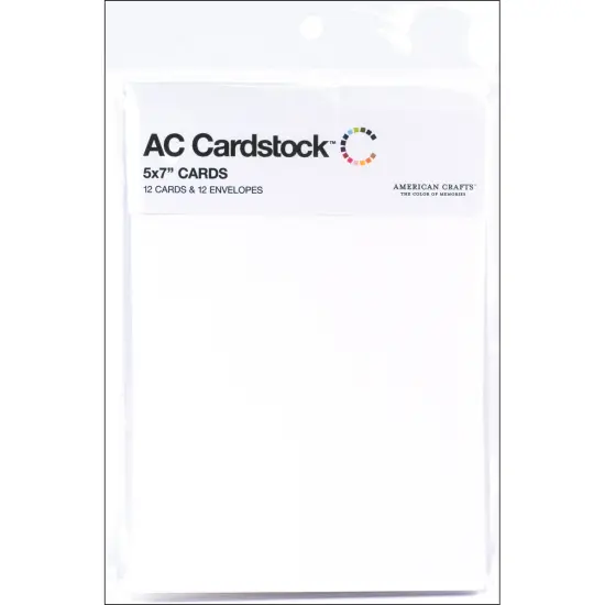 American Crafts A7 Cards W/Envelopes (5.25"X7.25") 12/Pkg-White {1}